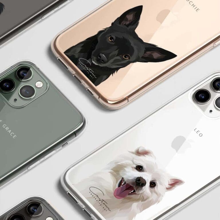 custom dog portrait phone case