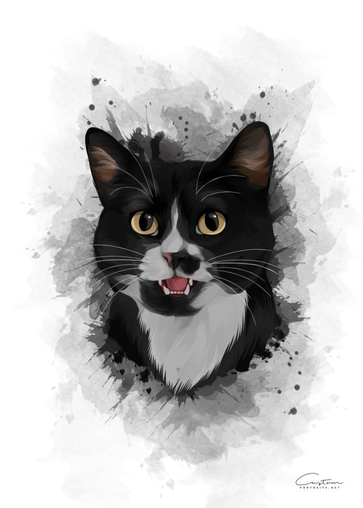 cat portrait watercolor