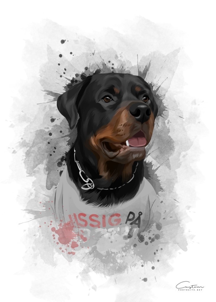 custom watercolor dog portrait