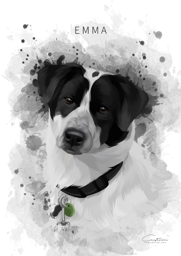 dog water painting