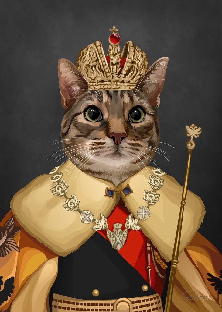 royal cat portrait