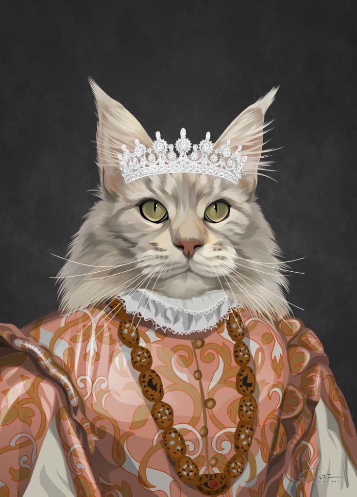 victorian cat painting