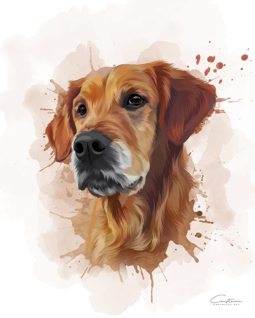 water color dog painting