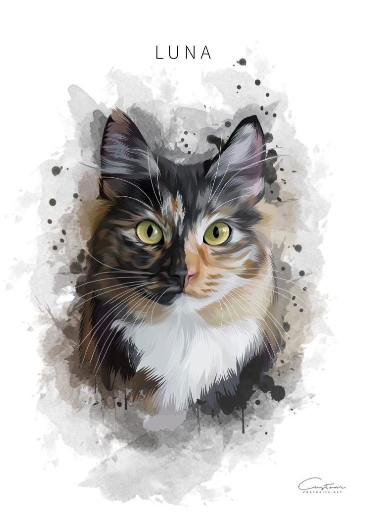 watercolor cat painting