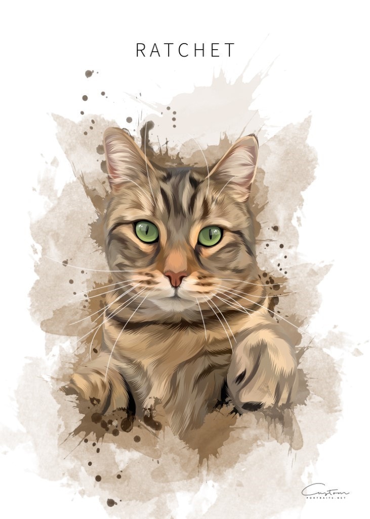 watercolor cat portrait