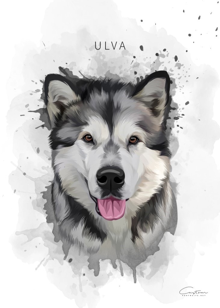 watercolor dog portrait