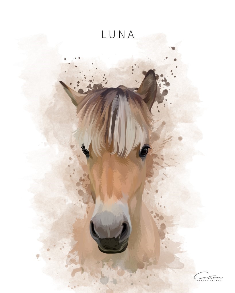 watercolor horse portrait